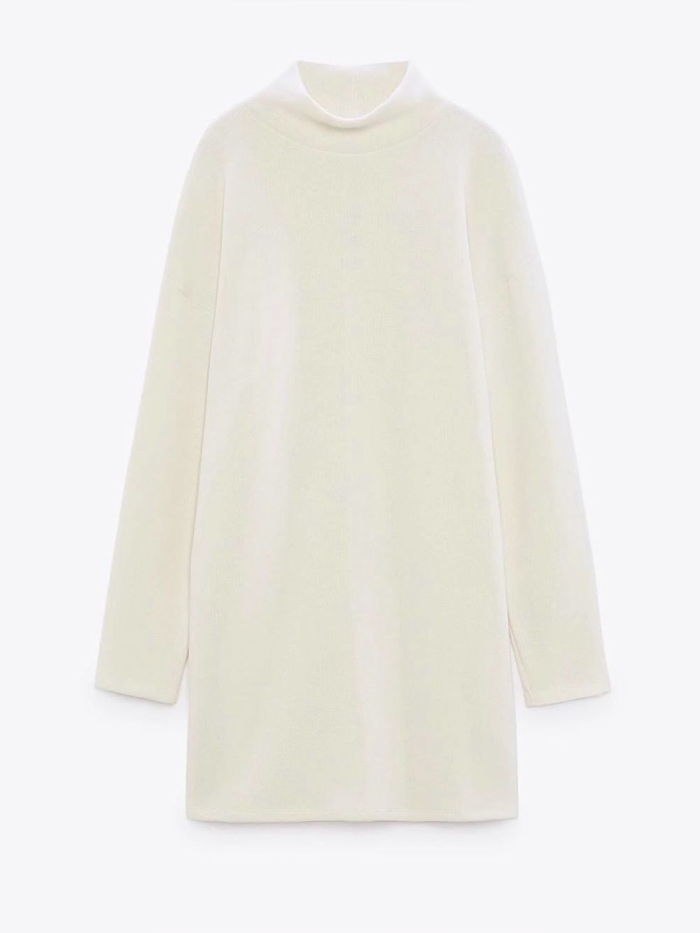 ZARA Knit Dress Womens Neutral Minimalist Sweater Dress
